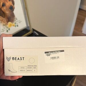 Brand, new beast, fashion, white ankle boots